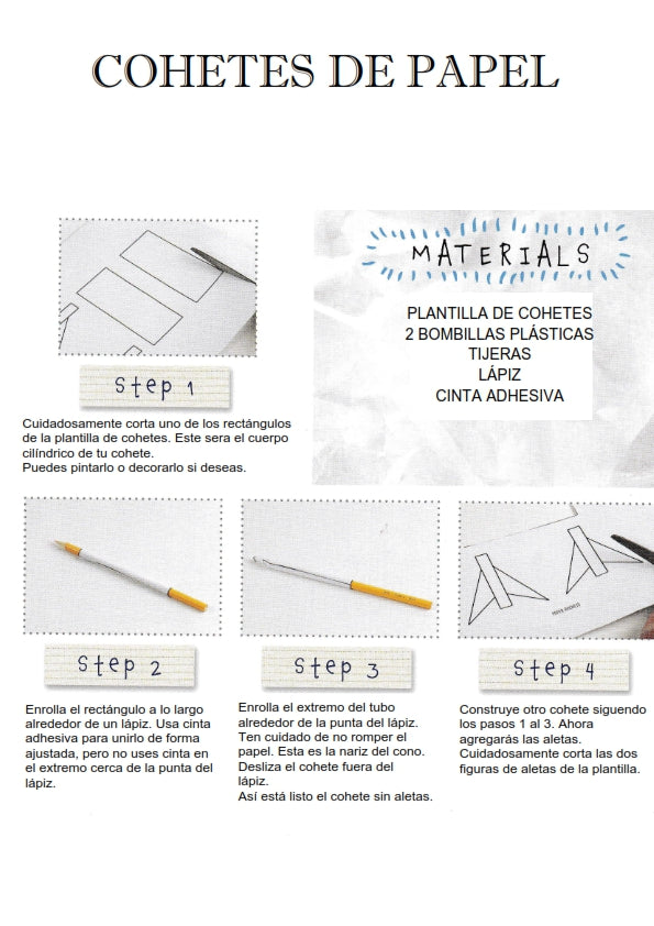 Imprimible Cohetes de Papel